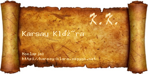 Karsay Klára névjegykártya