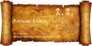 Karsay Klára névjegykártya