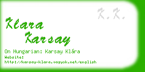klara karsay business card